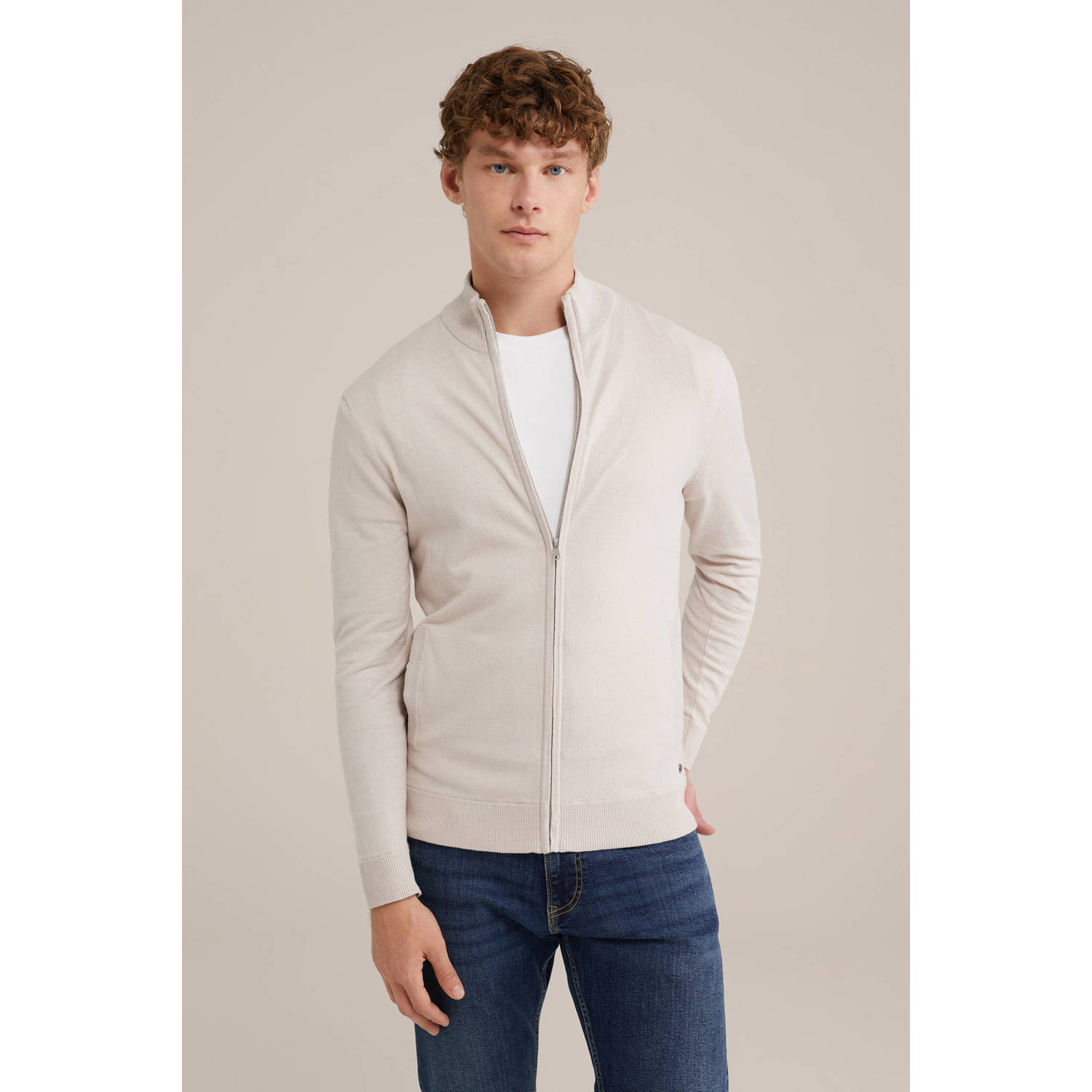 WE Fashion gebreid vest ecru