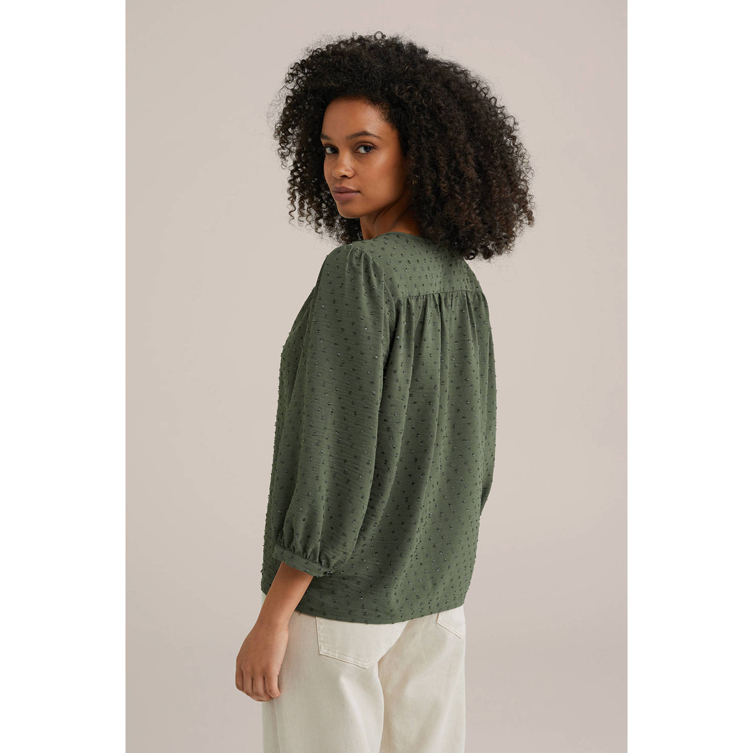WE Fashion blouse donkergroen