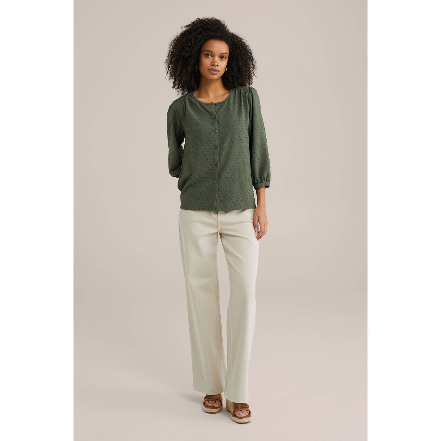 WE Fashion blouse donkergroen