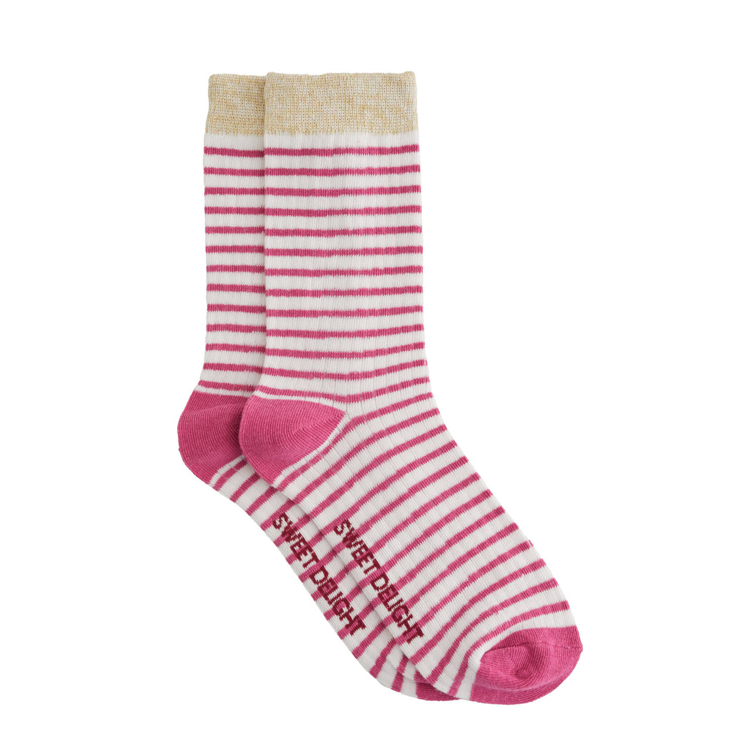 WE Fashion gestreepte sokken roze