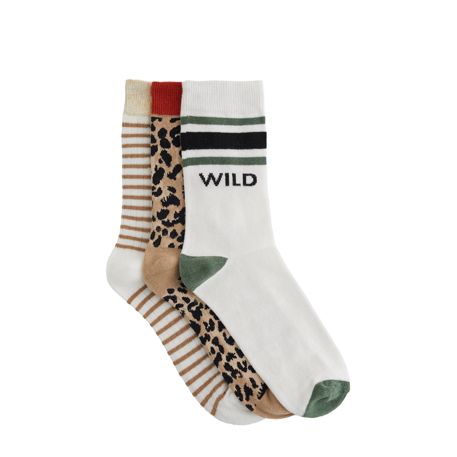 WE Fashion sokken set van 3 multi