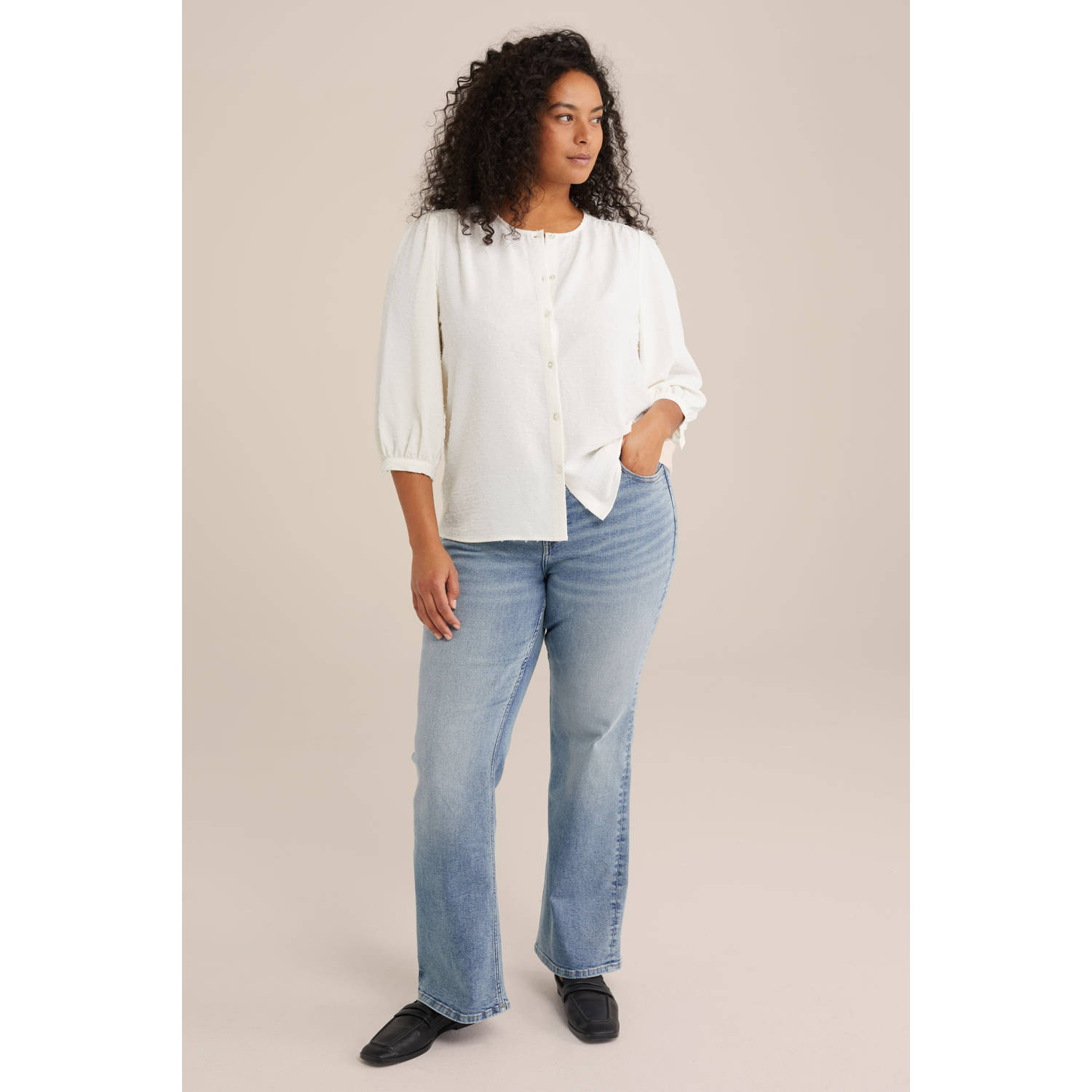 WE Fashion Curve blouse wit