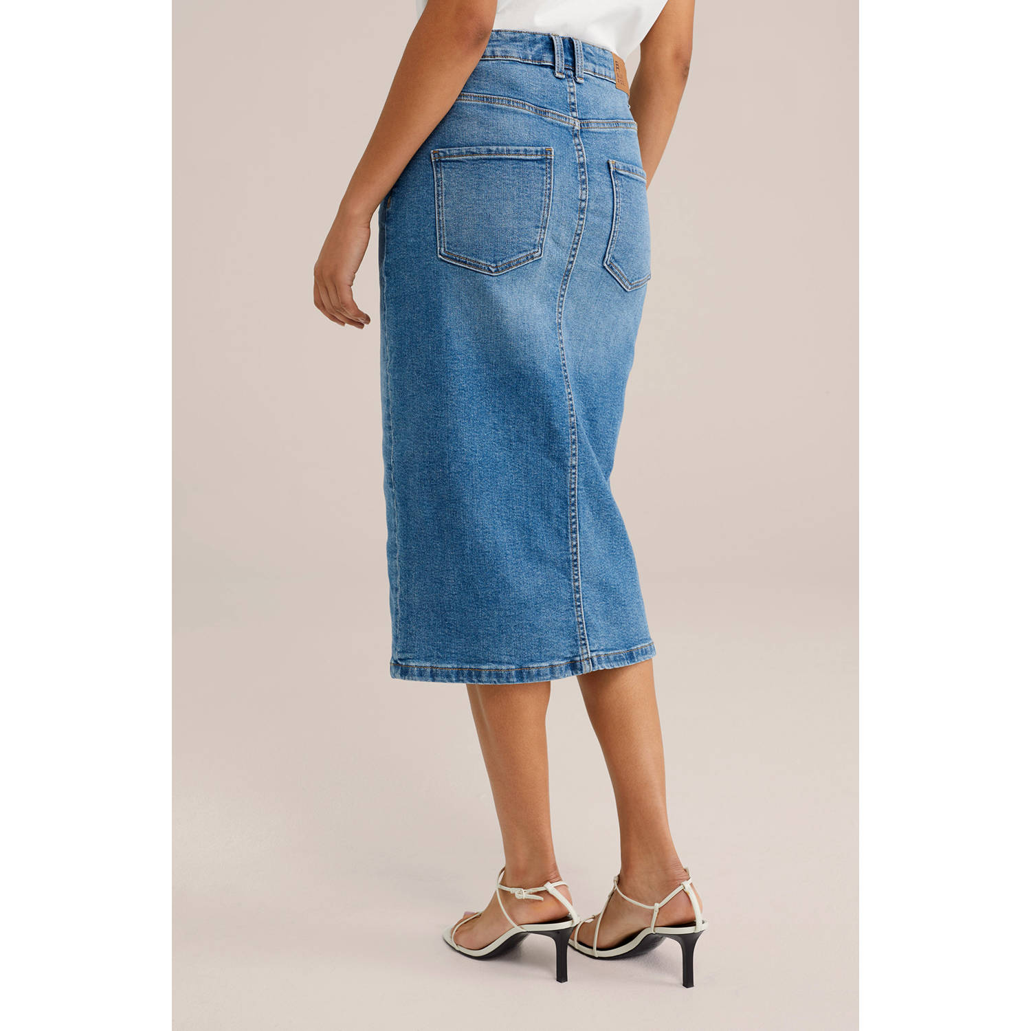 WE Fashion Blue Ridge denim spijkerrok medium blue denim