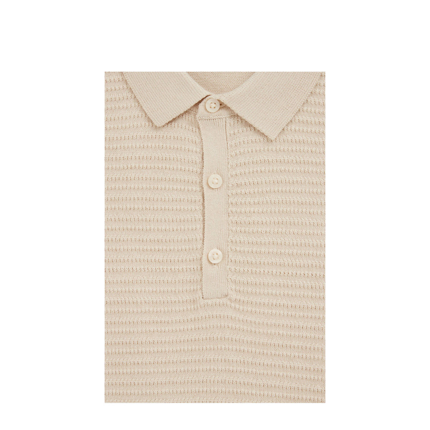 WE Fashion Blue Ridge gebreide polo beige