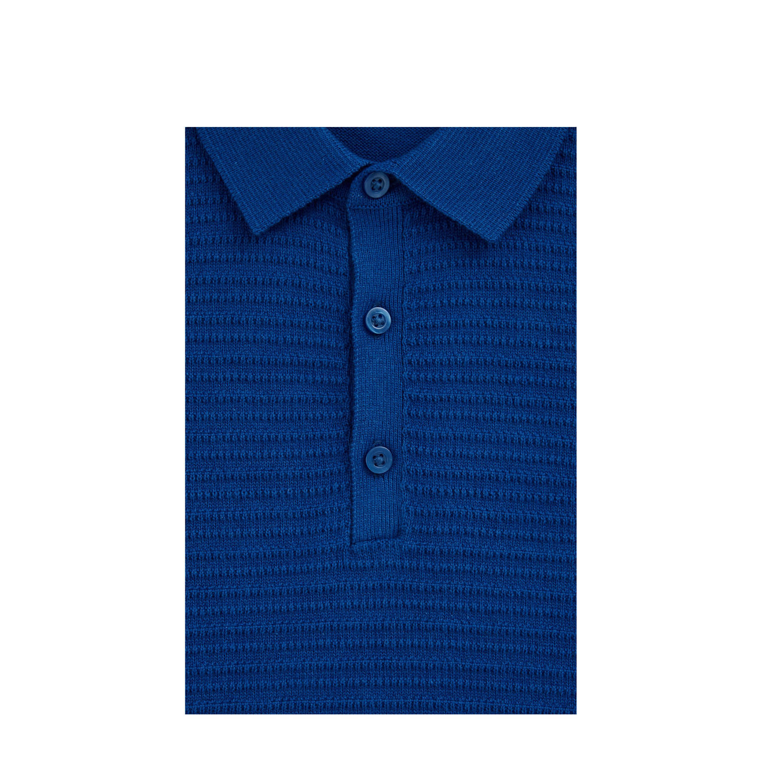 WE Fashion Blue Ridge gebreide polo blauw
