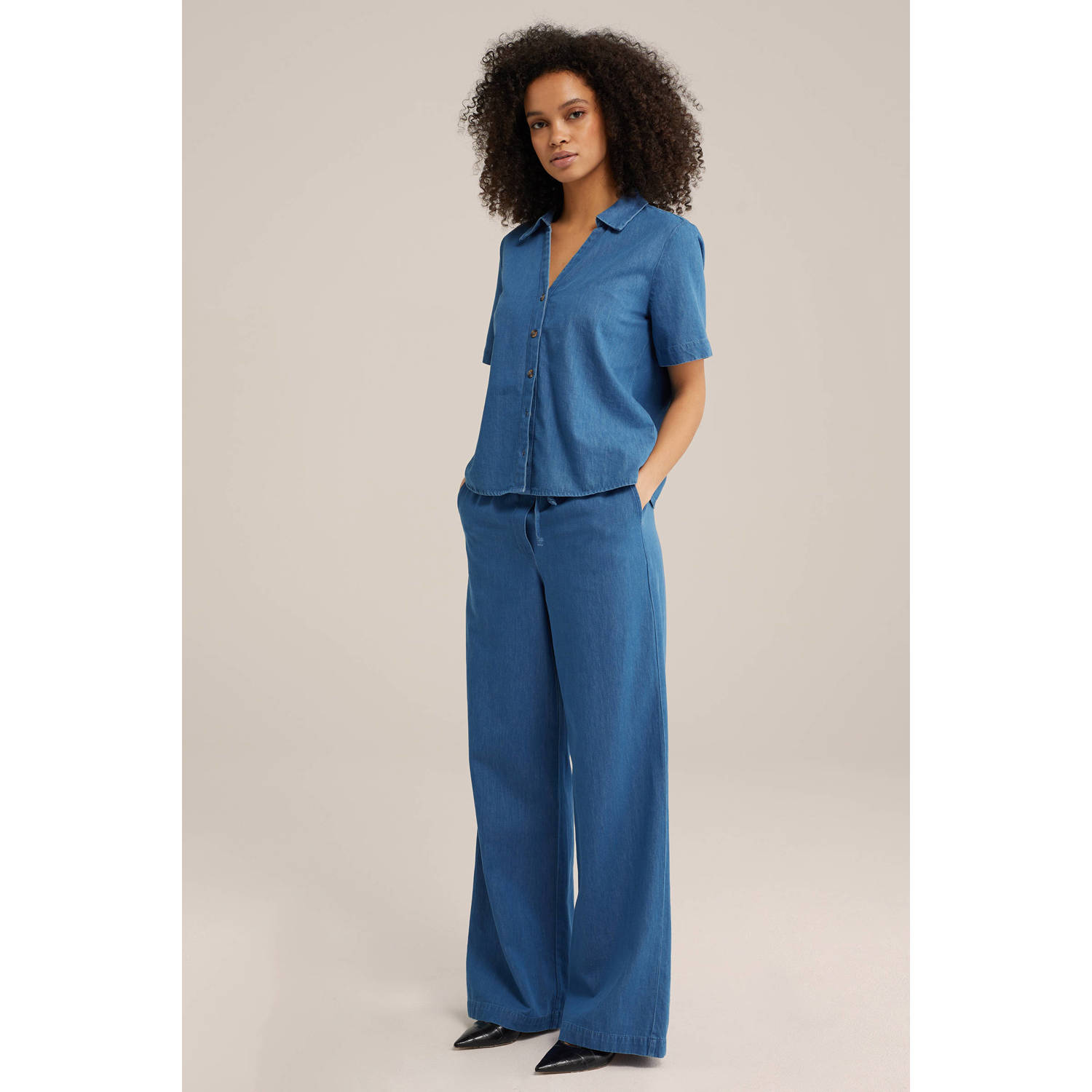 WE Fashion Blue Ridge spijkerblouse blauw