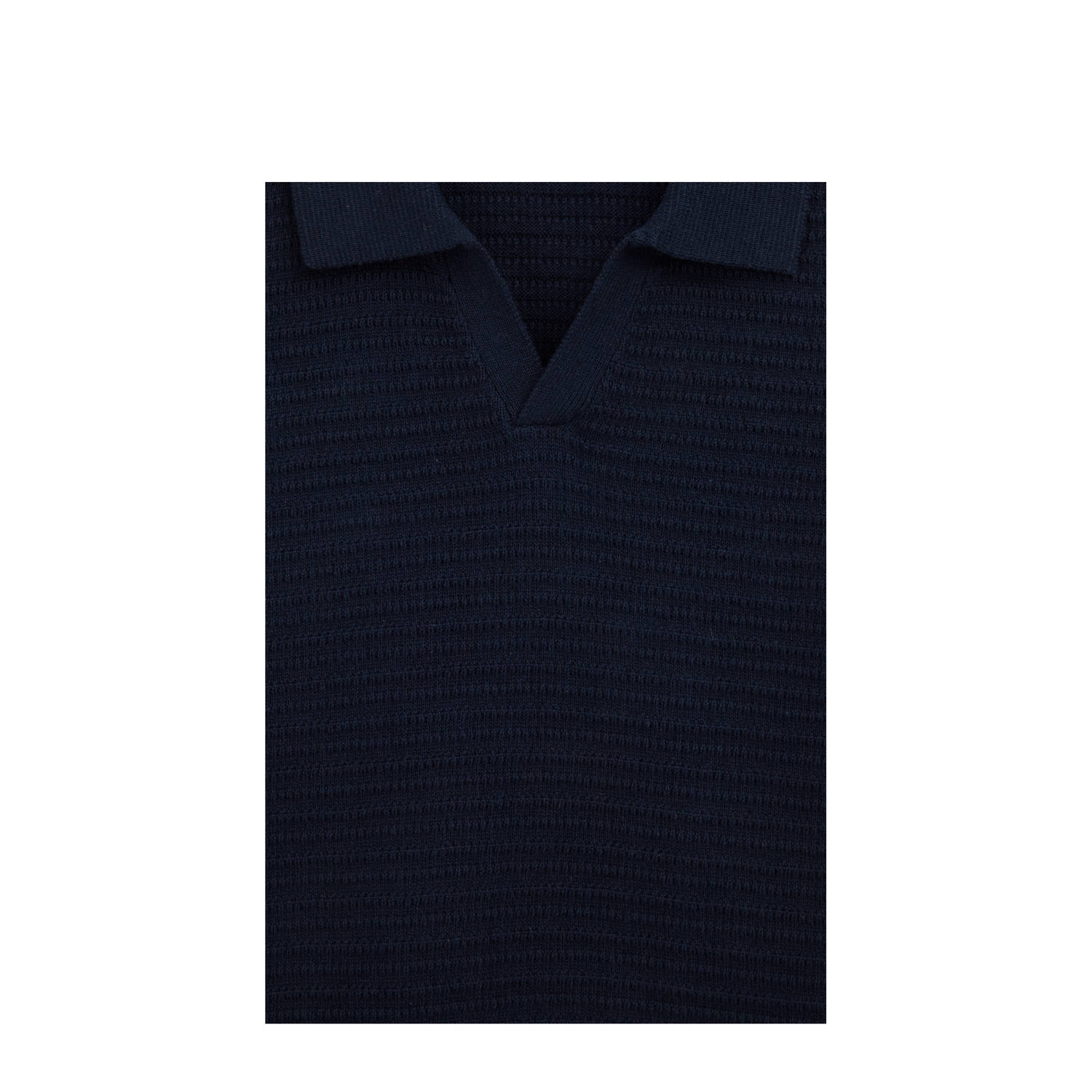 WE Fashion Blue Ridge gebreide polo donkerblauw