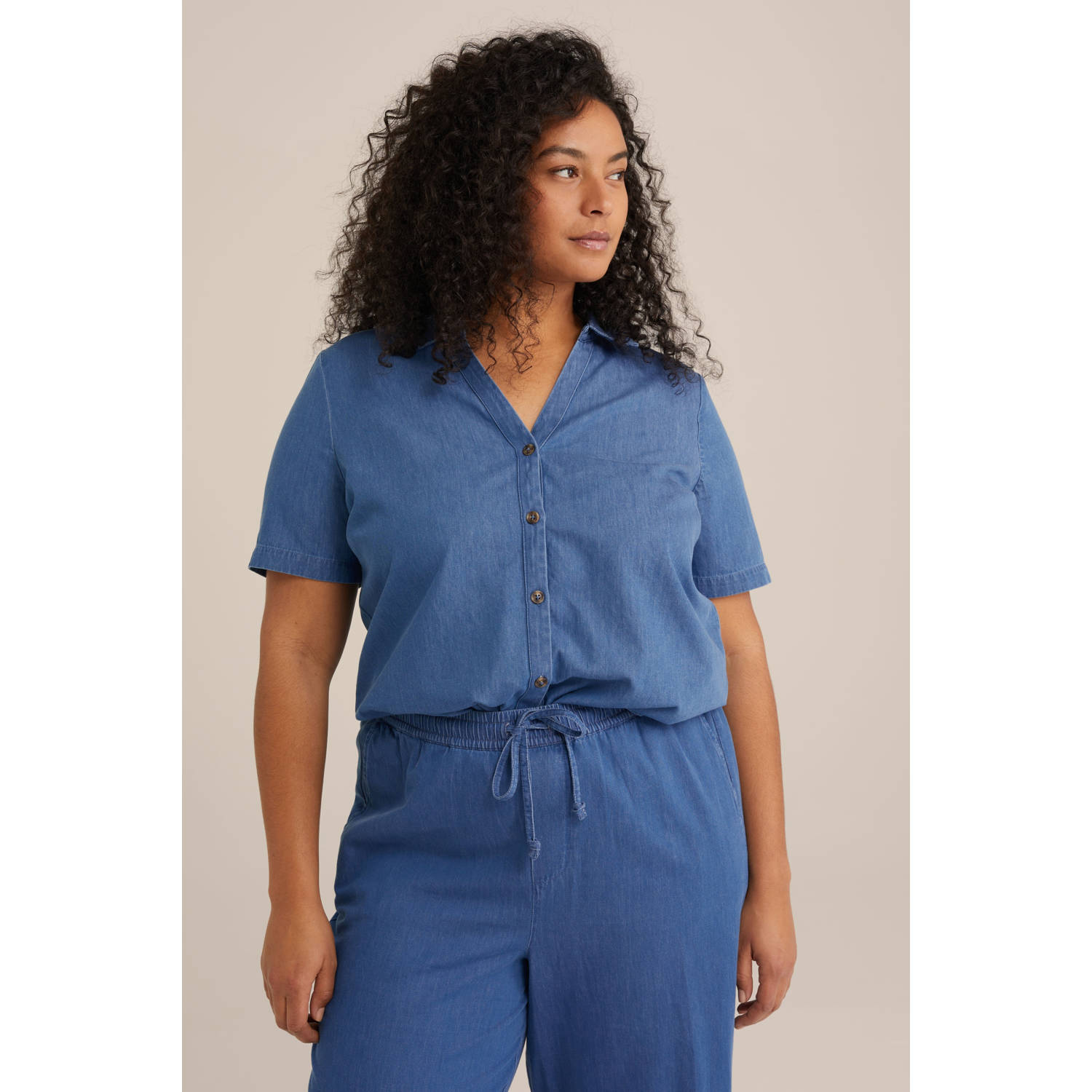 WE Fashion Blue Ridge top blauw