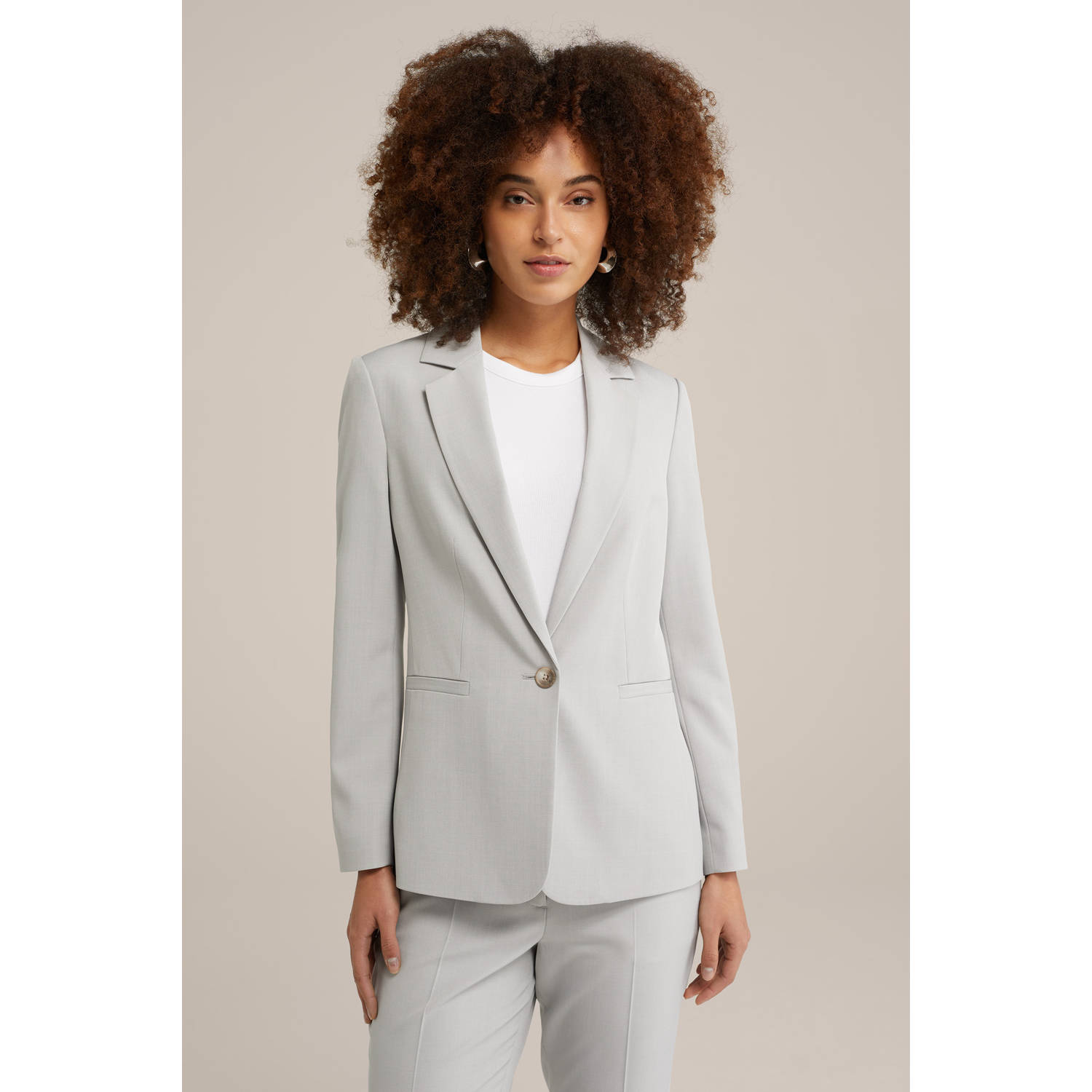WE Fashion regular blazer lichtgrijs