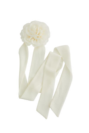 sjaaltje met bloem wit