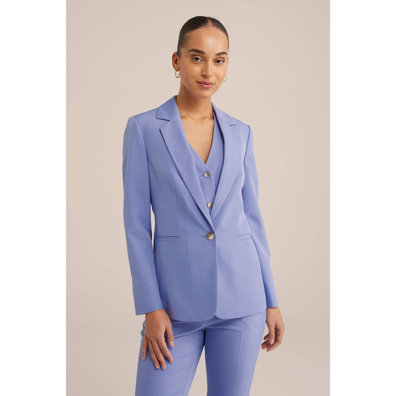 WE Fashion regular blazer paars