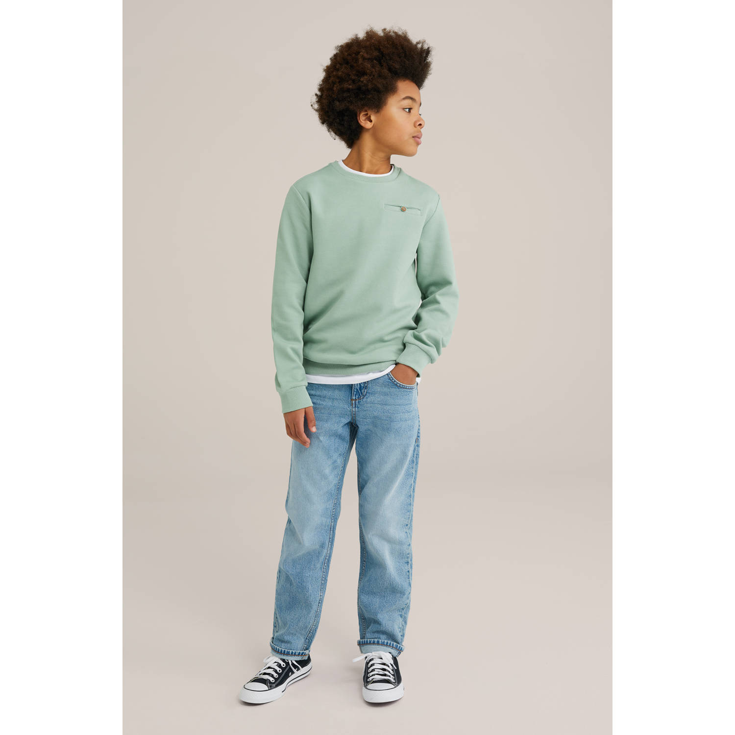 WE Fashion Blue Ridge sweater groen