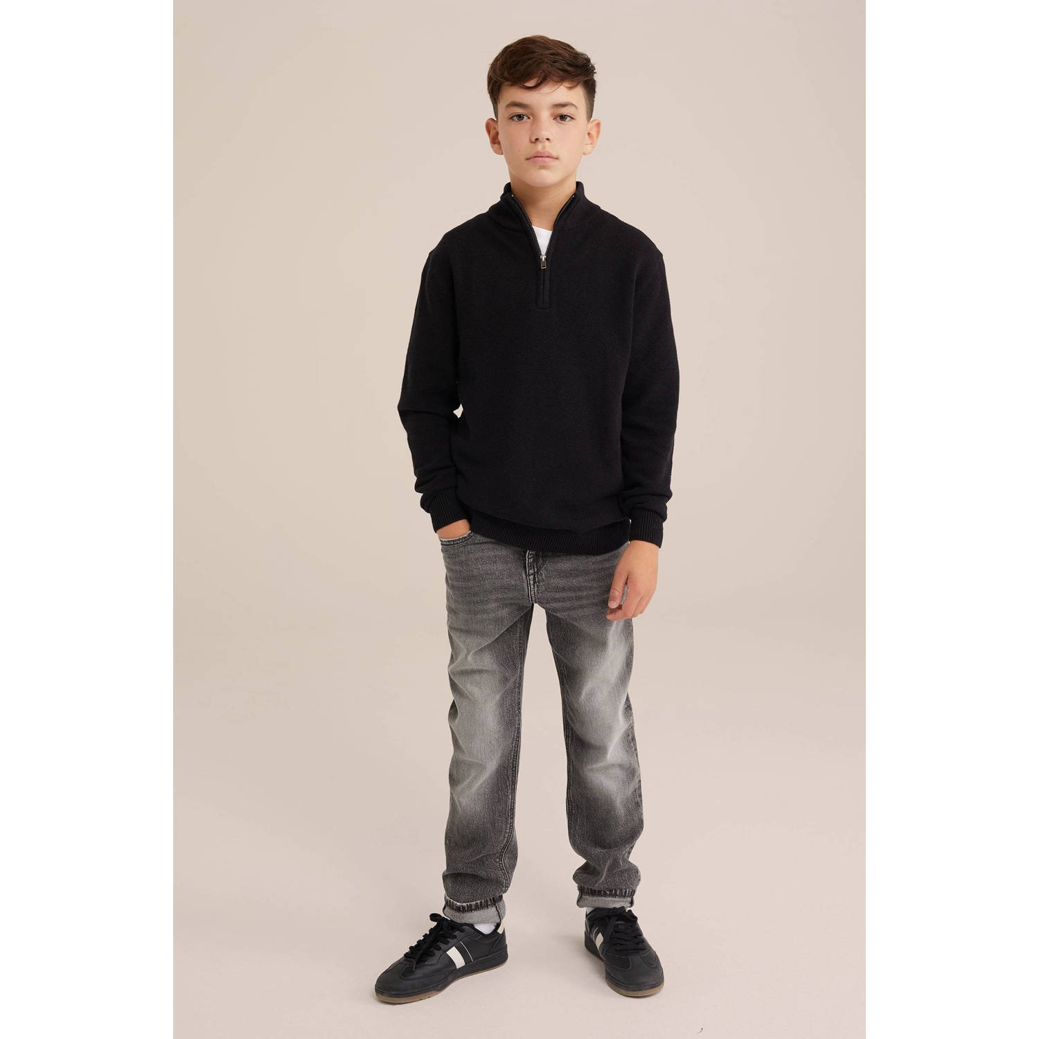 WE Fashion Blue Ridge schipperstrui zwart