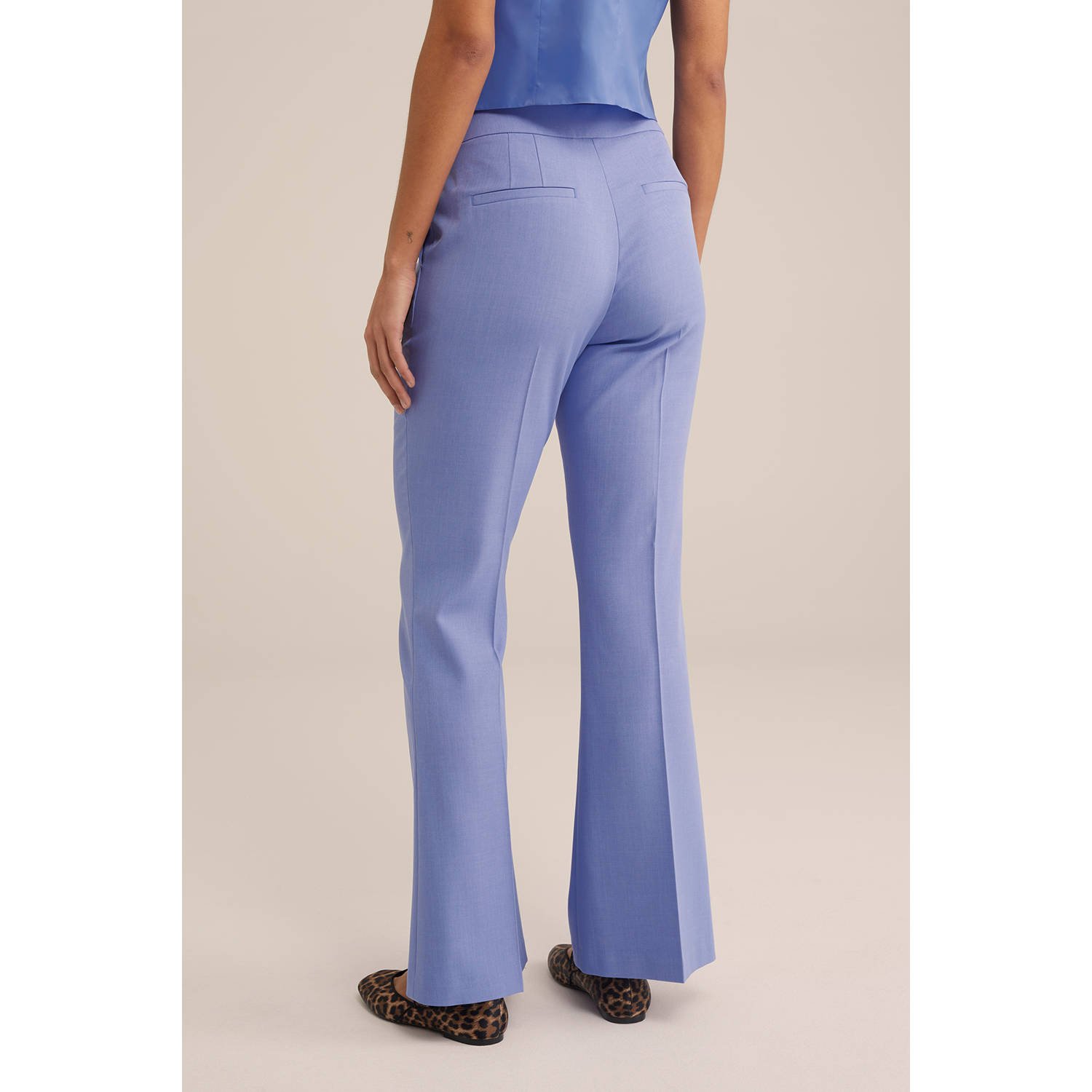 WE Fashion wide leg regular waist broek paars