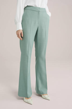 wide leg regular waist pantalon mintgroen