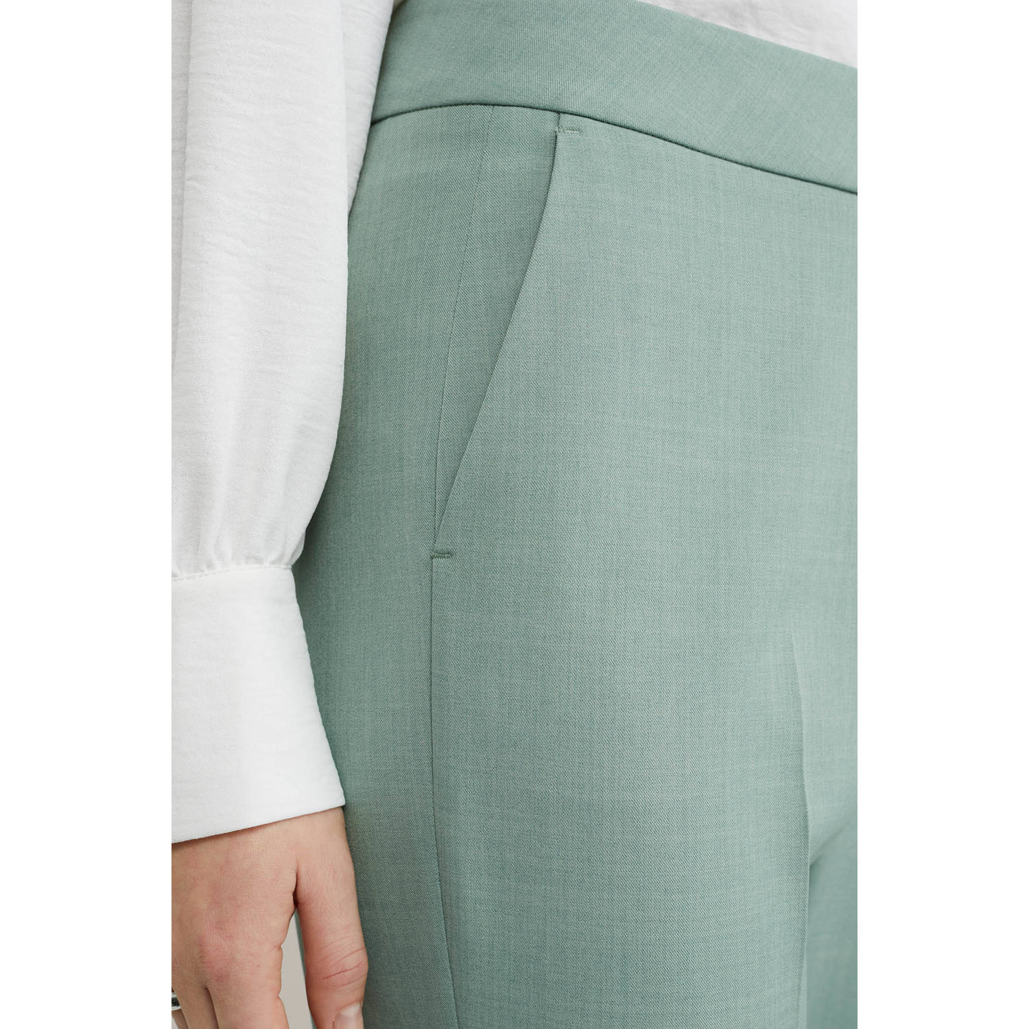 WE Fashion wide leg regular waist pantalon mintgroen