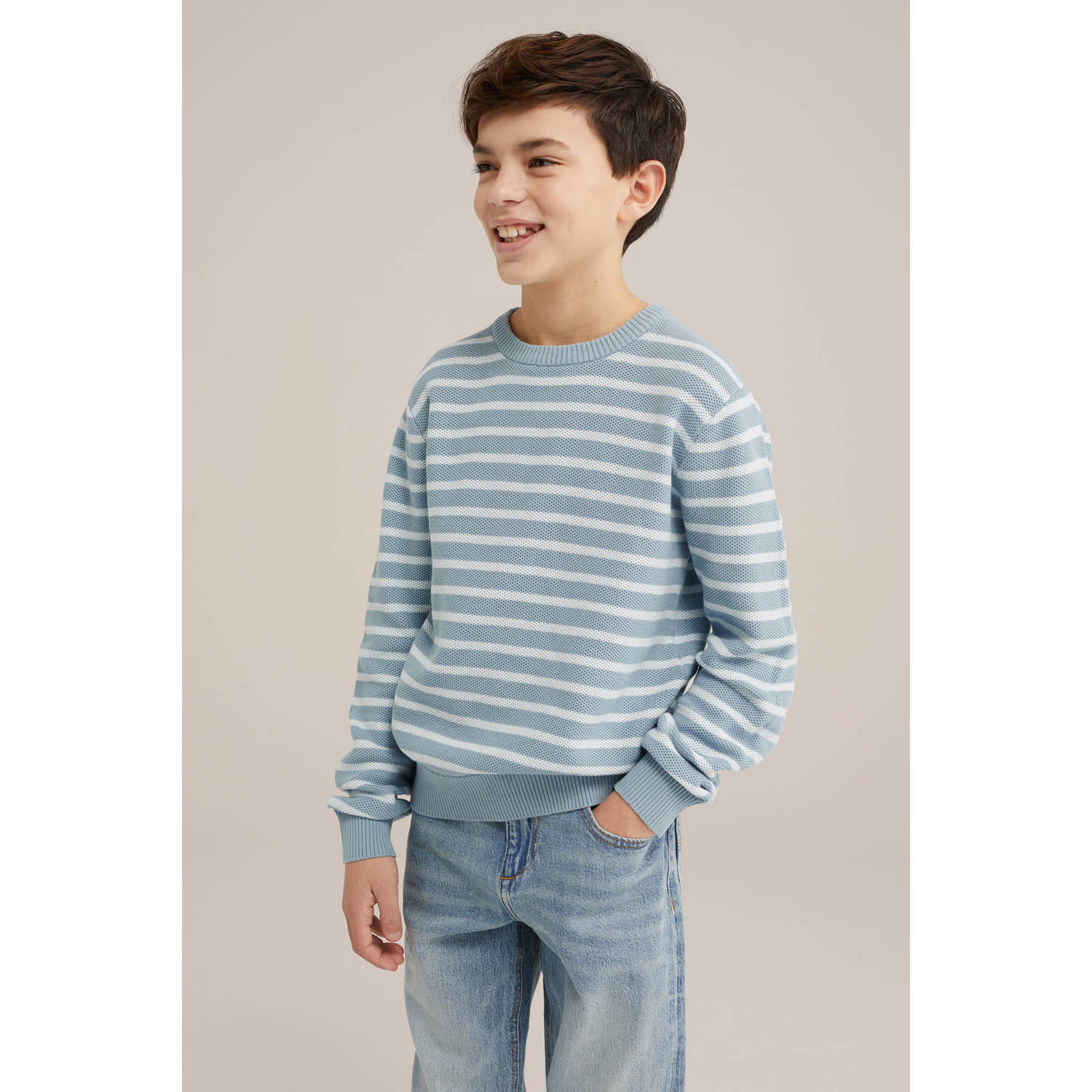 WE Fashion Blue Ridge gebreide trui blauw