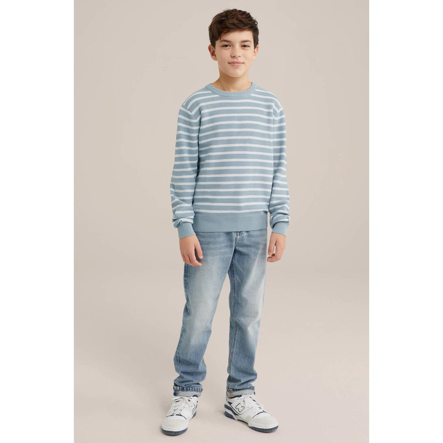 WE Fashion Blue Ridge gebreide trui blauw