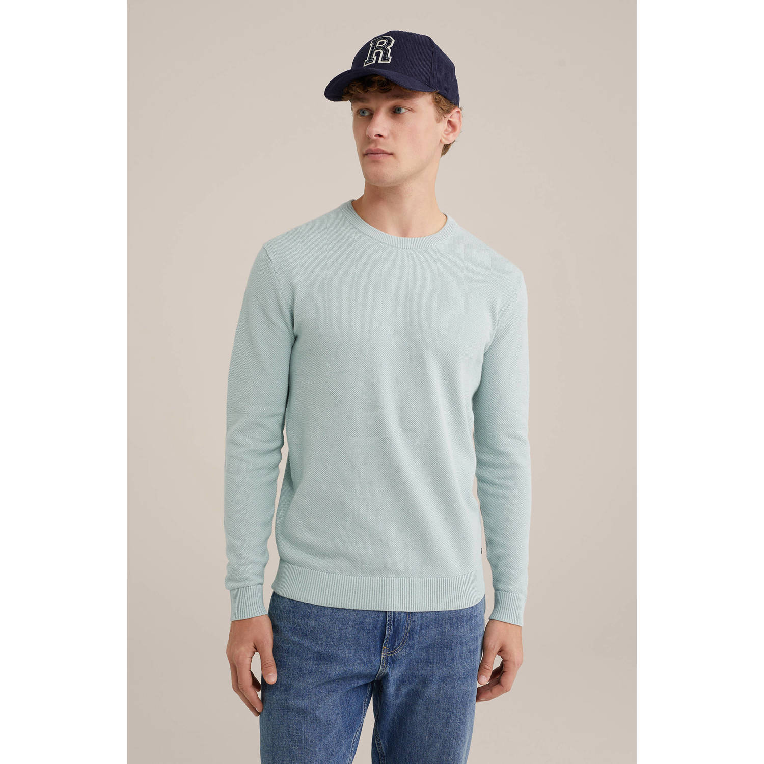 WE Fashion gebreide trui lichtblauw