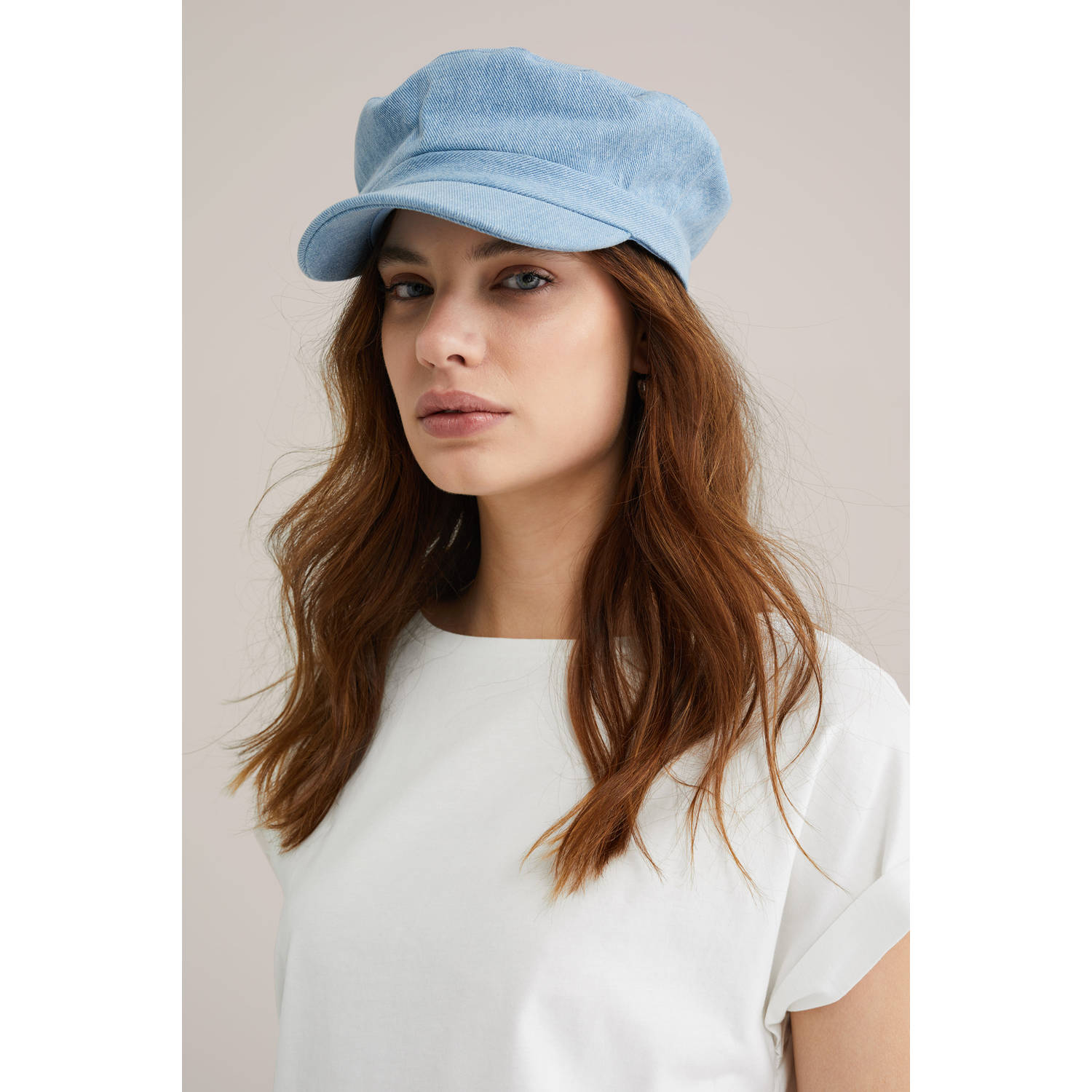 WE Fashion Blue Ridge denim schipperspet lichtblauw