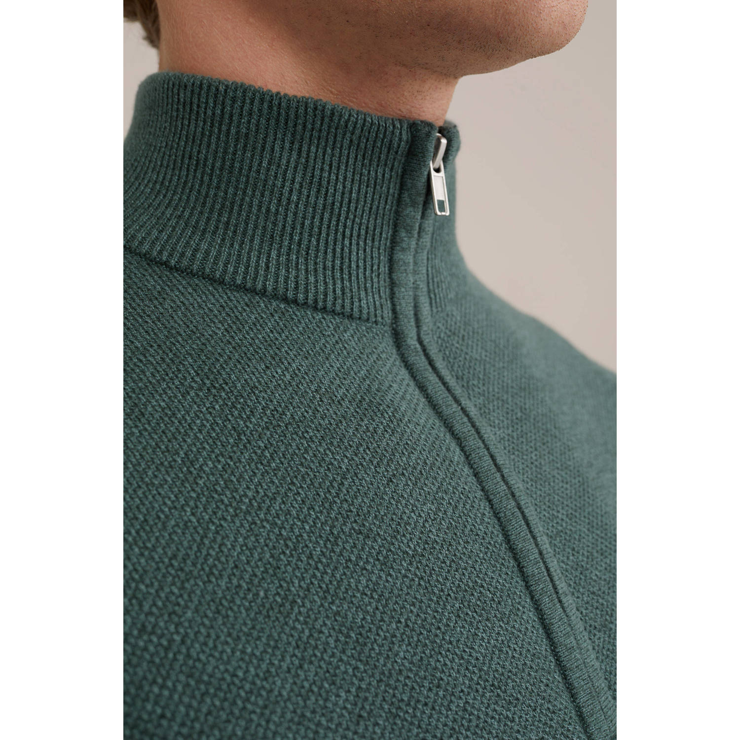WE Fashion trui fijn gebreid groen