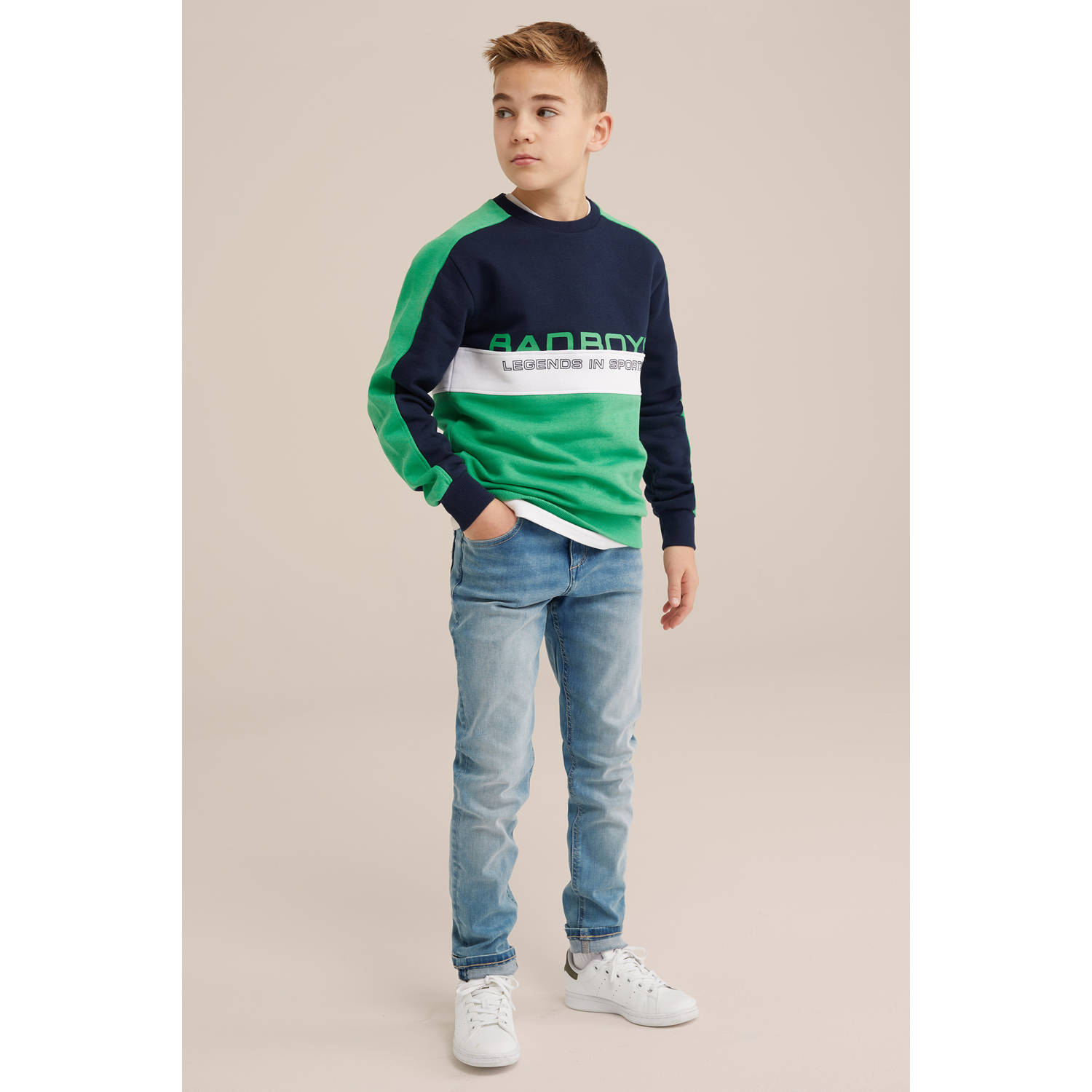 WE Fashion Bad Boys sweater groen