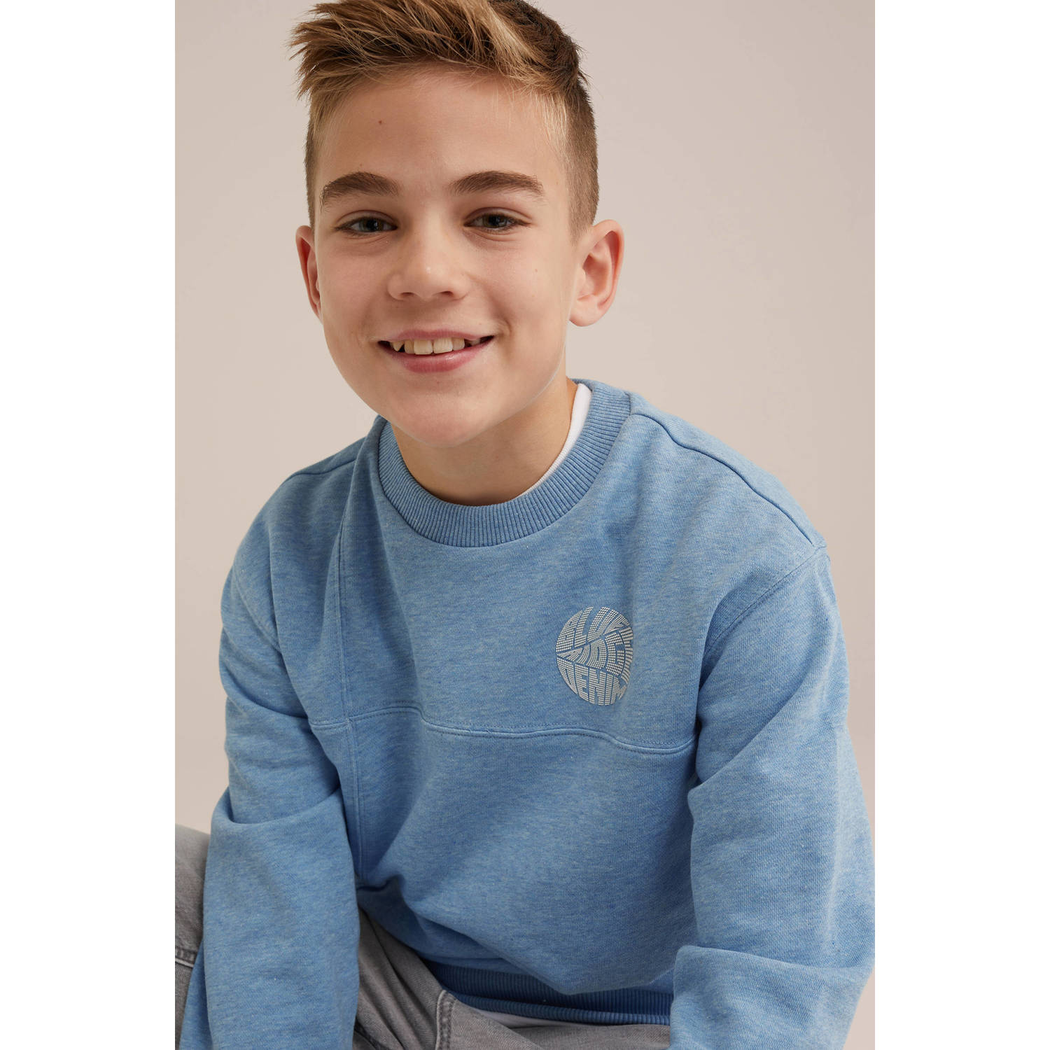 WE Fashion Blue Ridge sweater lichtblauw