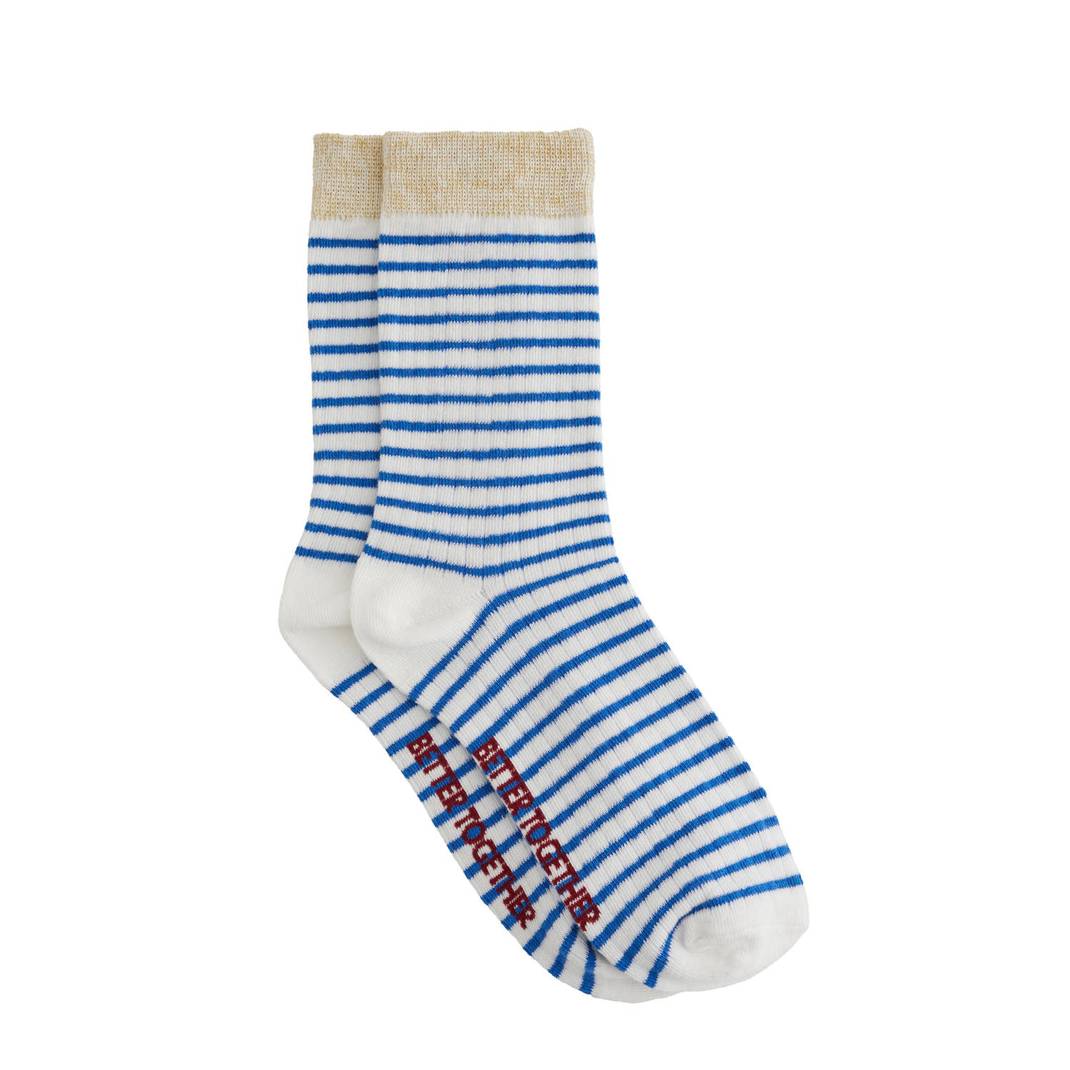 WE Fashion gestreepte sokken blauw