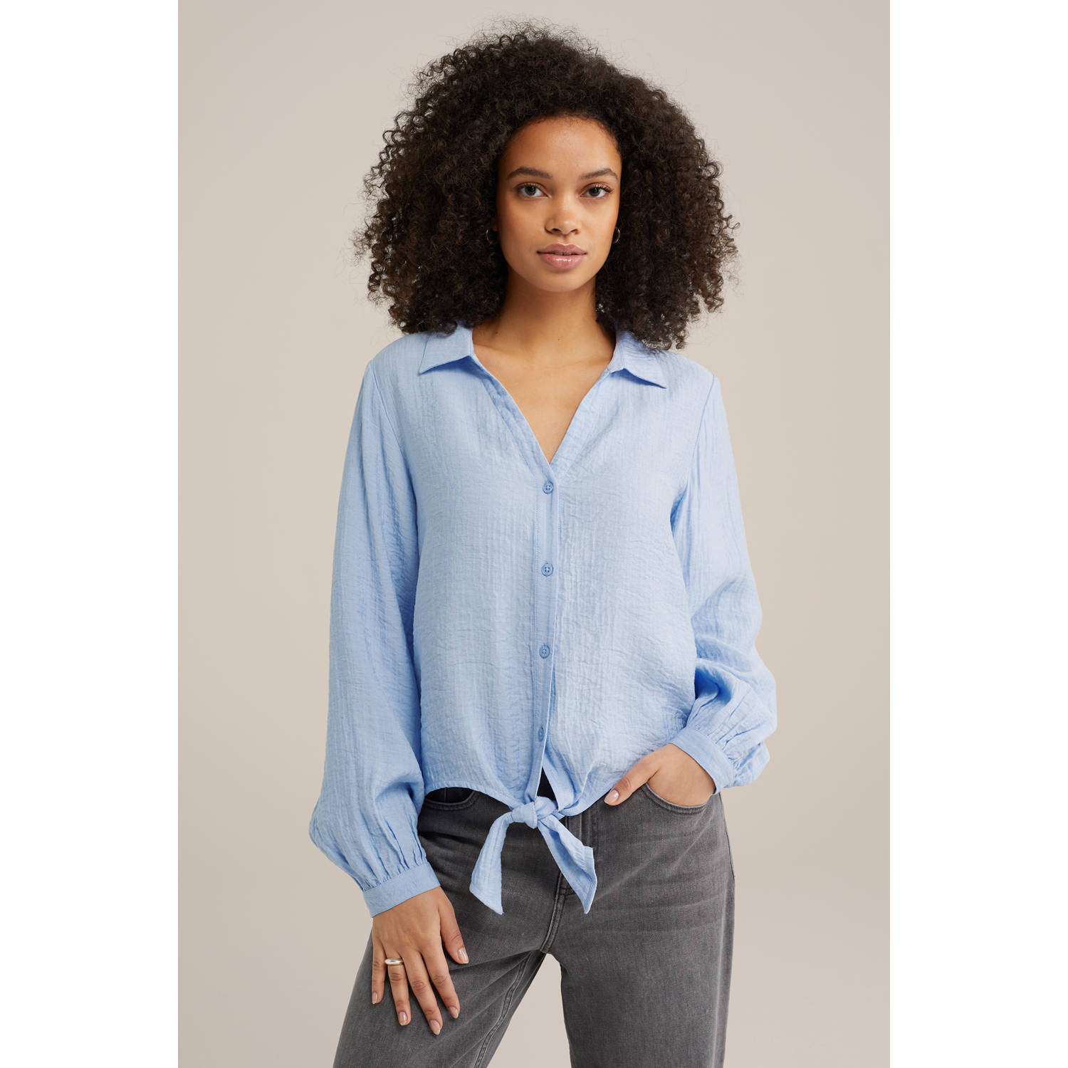 WE Fashion blouse lichtblauw
