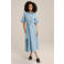 WE Fashion Blue Ridge midi jurk bleached blue