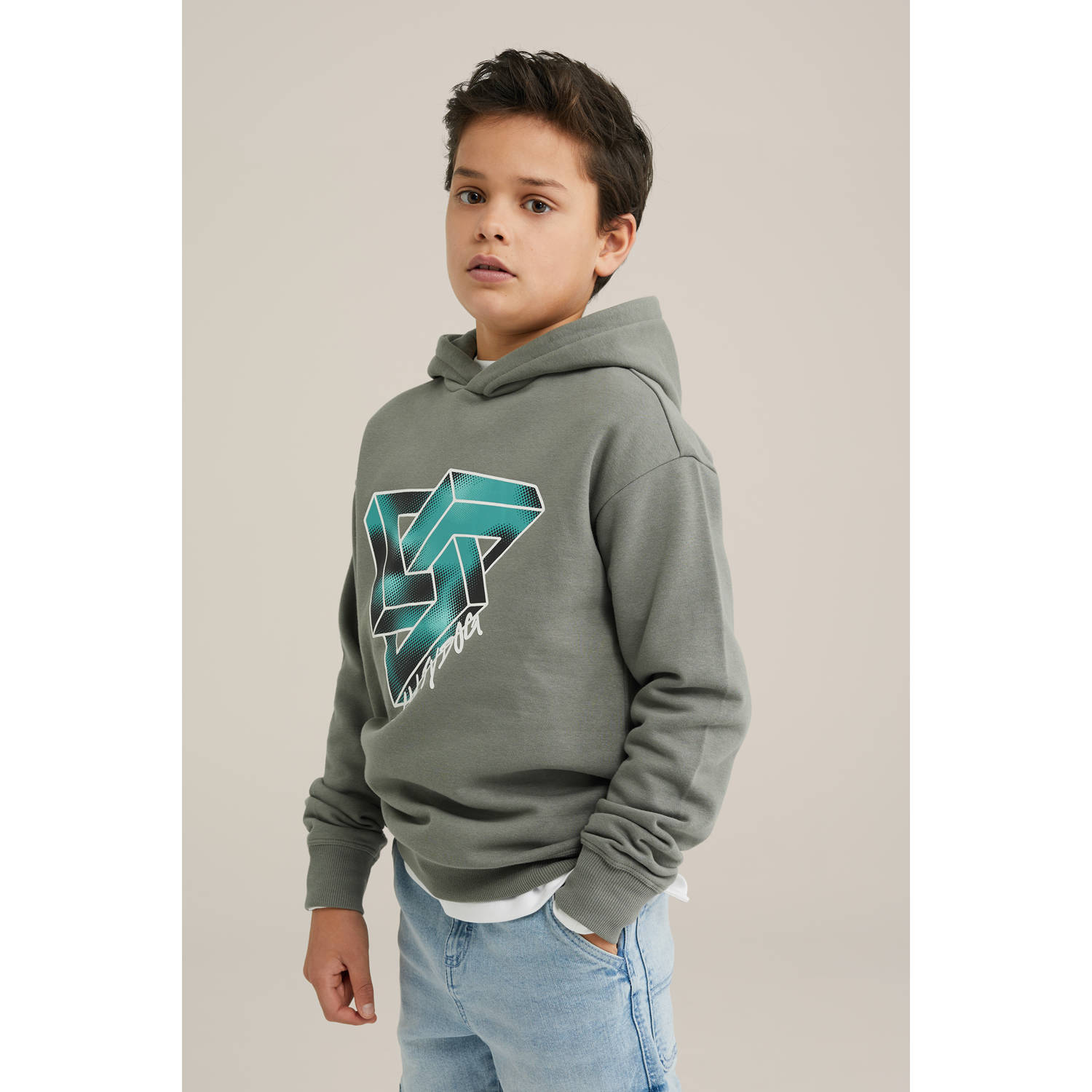 Salty Dog hoodie grijsgroen