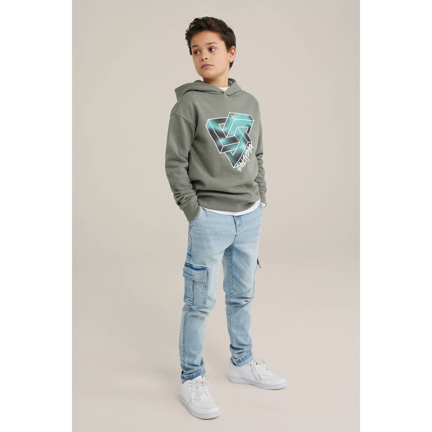 Salty Dog hoodie grijsgroen