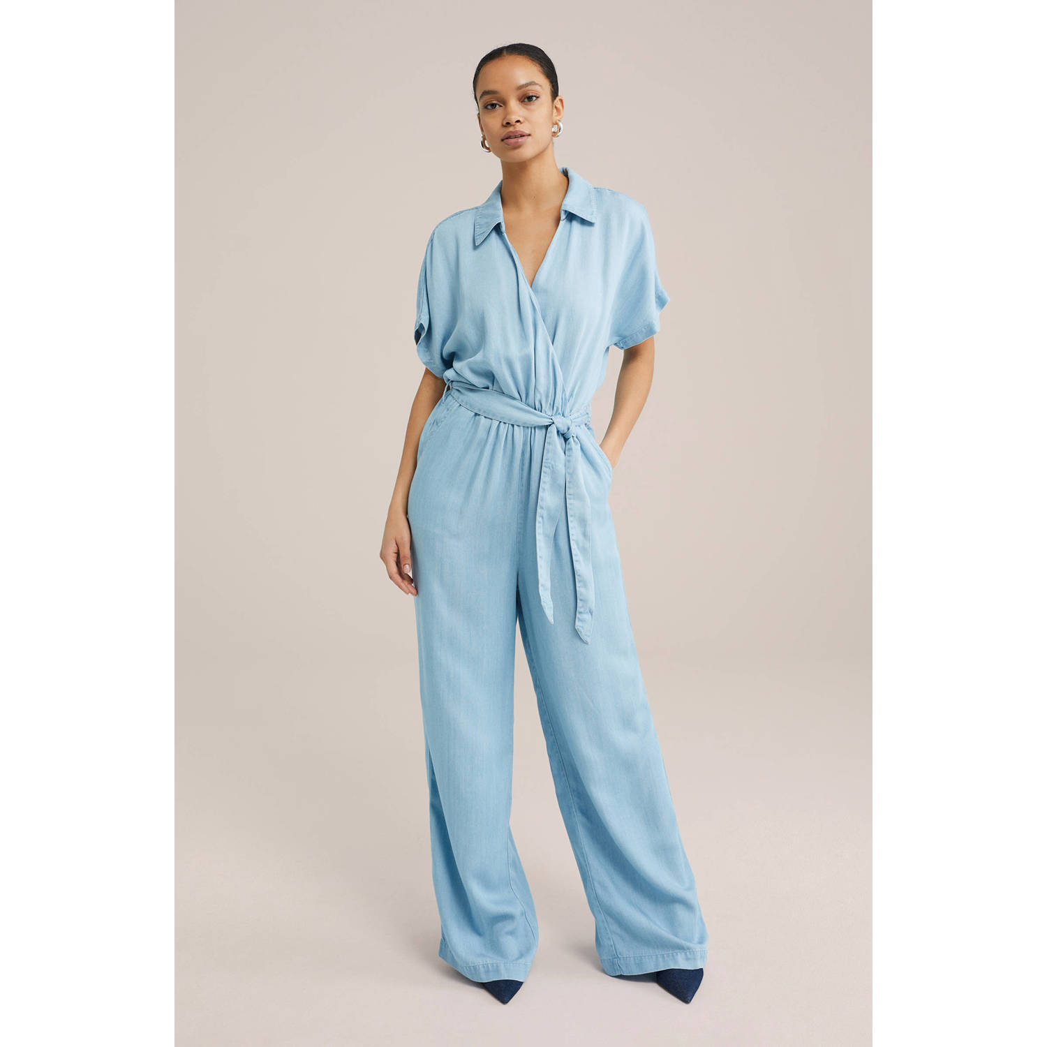 WE Fashion Blue Ridge denim jumpsuit light blue denim