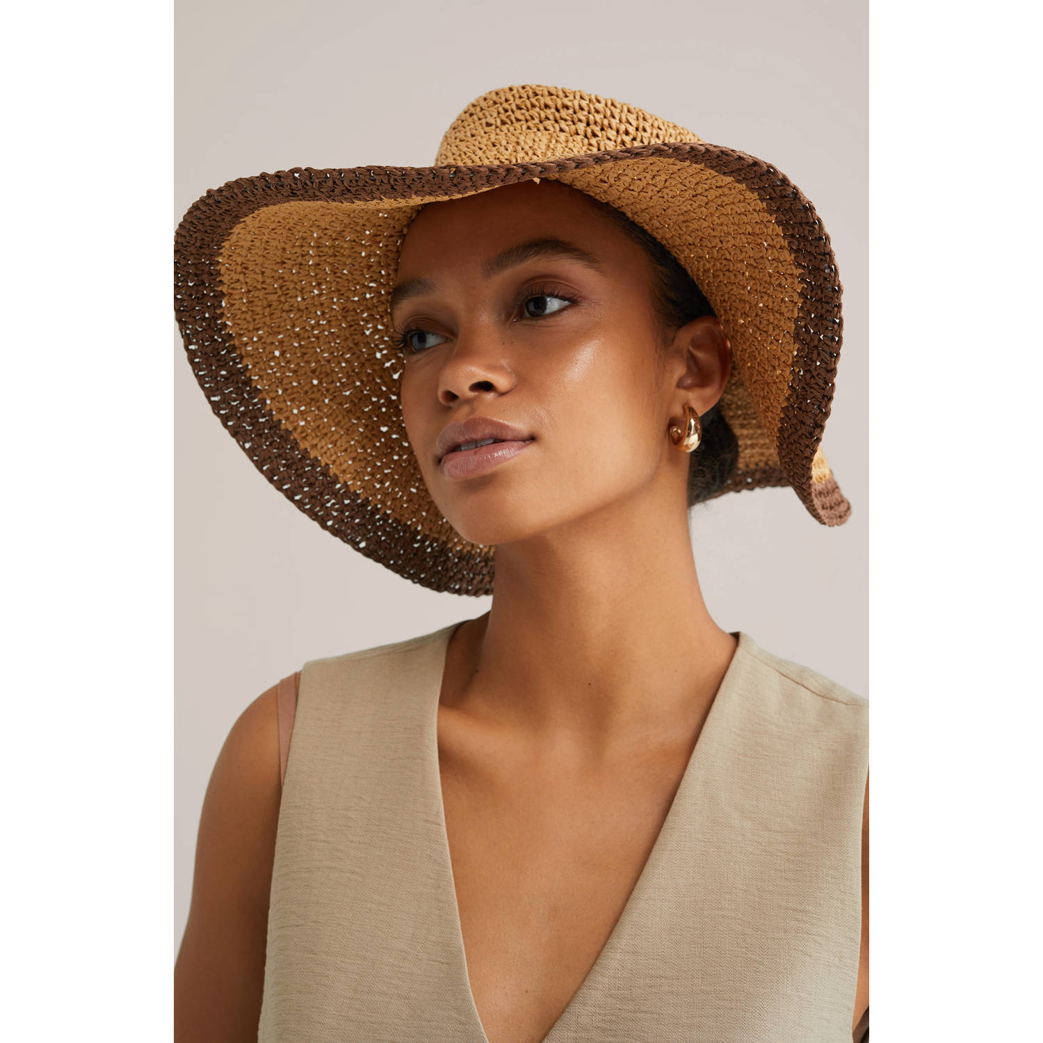WE Fashion zonnehoed naturel