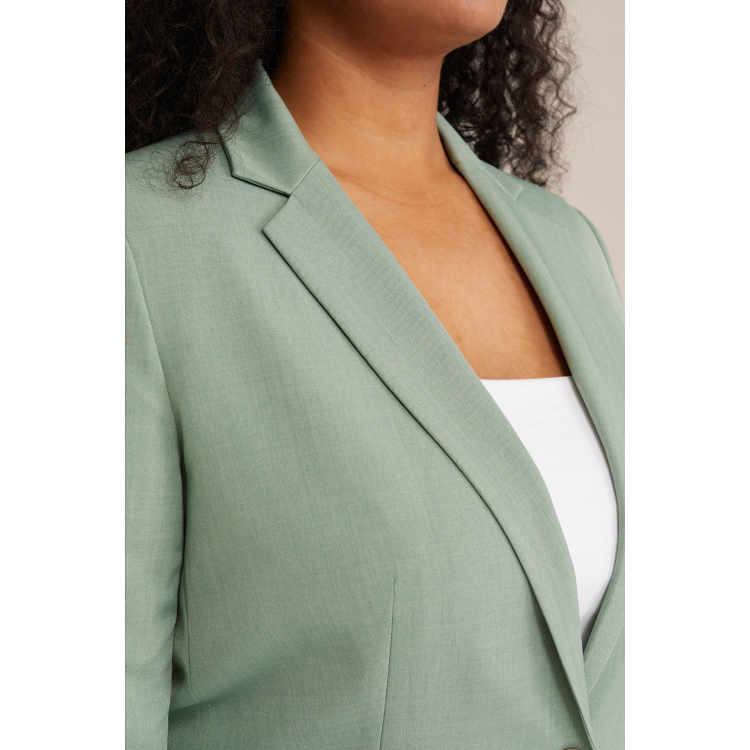 WE Fashion Curve regular blazer mintgroen