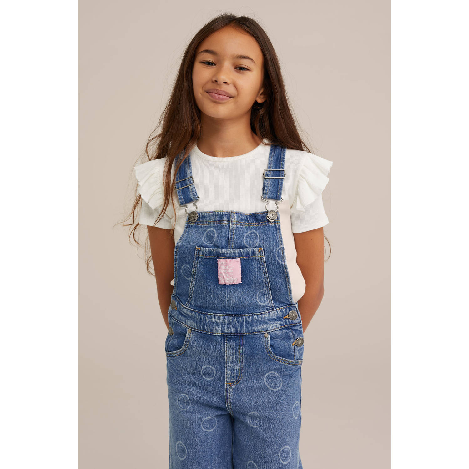 WE Fashion Blue Ridge relaxed fit tuinbroek blue used denim