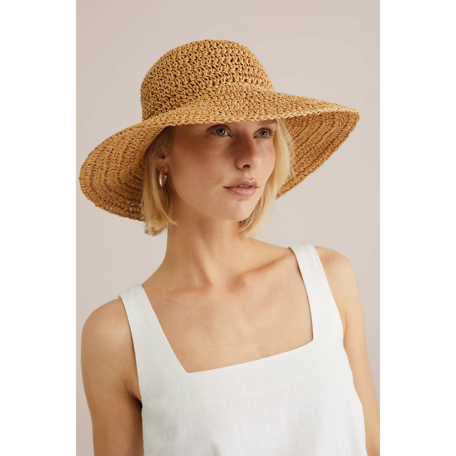 WE Fashion zonnehoed lichtbruin