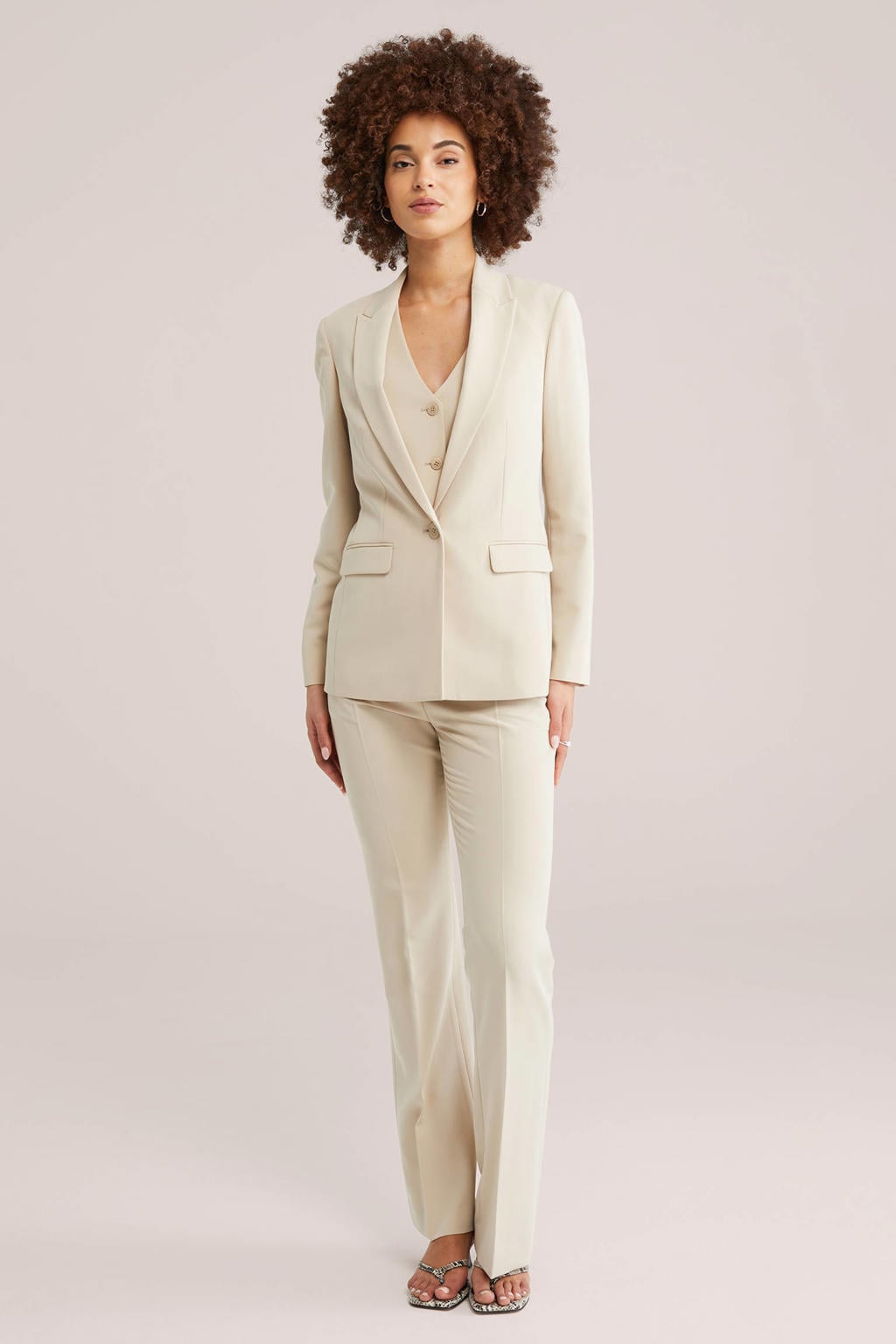 WE Fashion getailleerde blazer beige