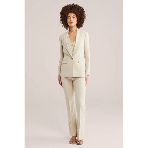 WE Fashion getailleerde blazer beige afbeelding
