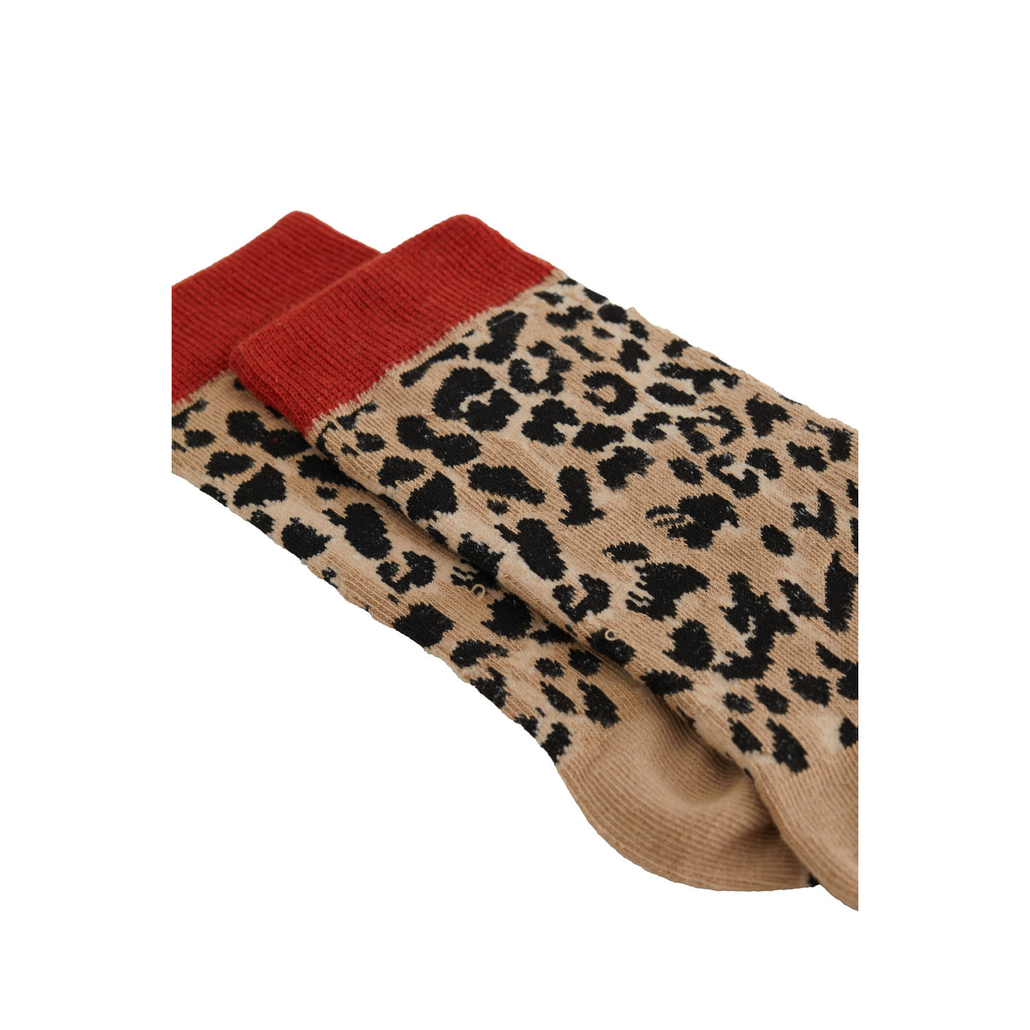 WE Fashion sokken met panterprint bruin