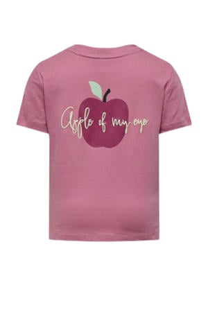 T-shirt met backprint roze