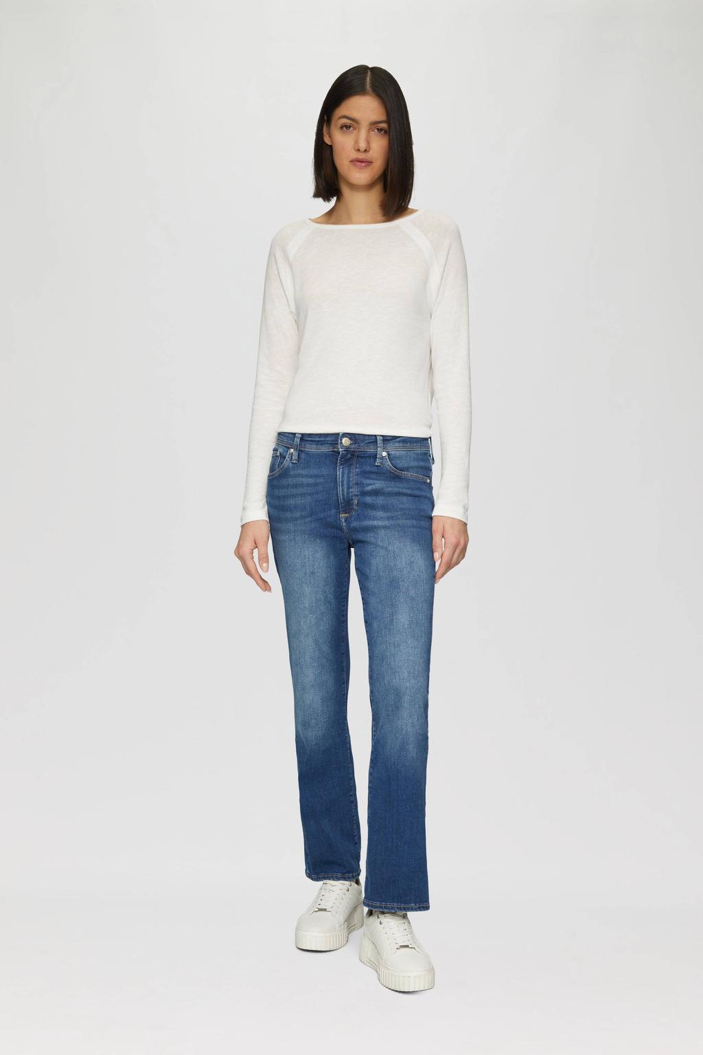 s.Oliver regular waist bootcut jeans medium blue denim
