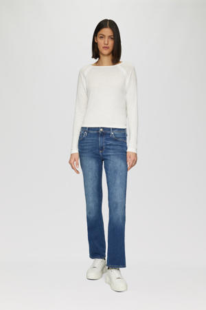 regular waist bootcut jeans medium blue denim