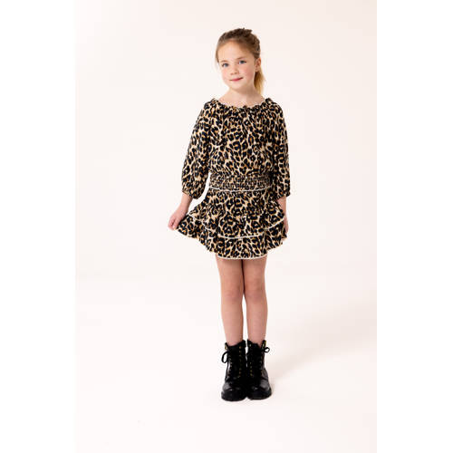 KIDS ONLY GIRL strokenrok met panterprint zwart/beige afbeelding