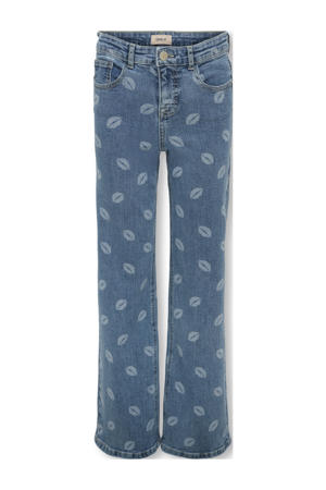 wide leg jeans medium blue denim