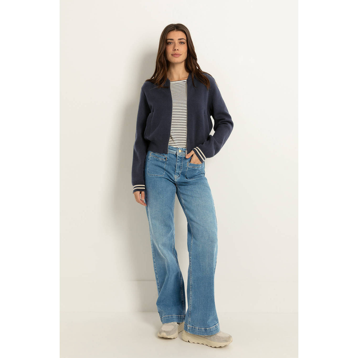 Claudia Sträter CLAUDIA BY CLAUDIA STRÄTER high waist wide leg jeans medium blue denim