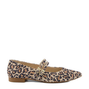  ballerina's met panterprint bruin