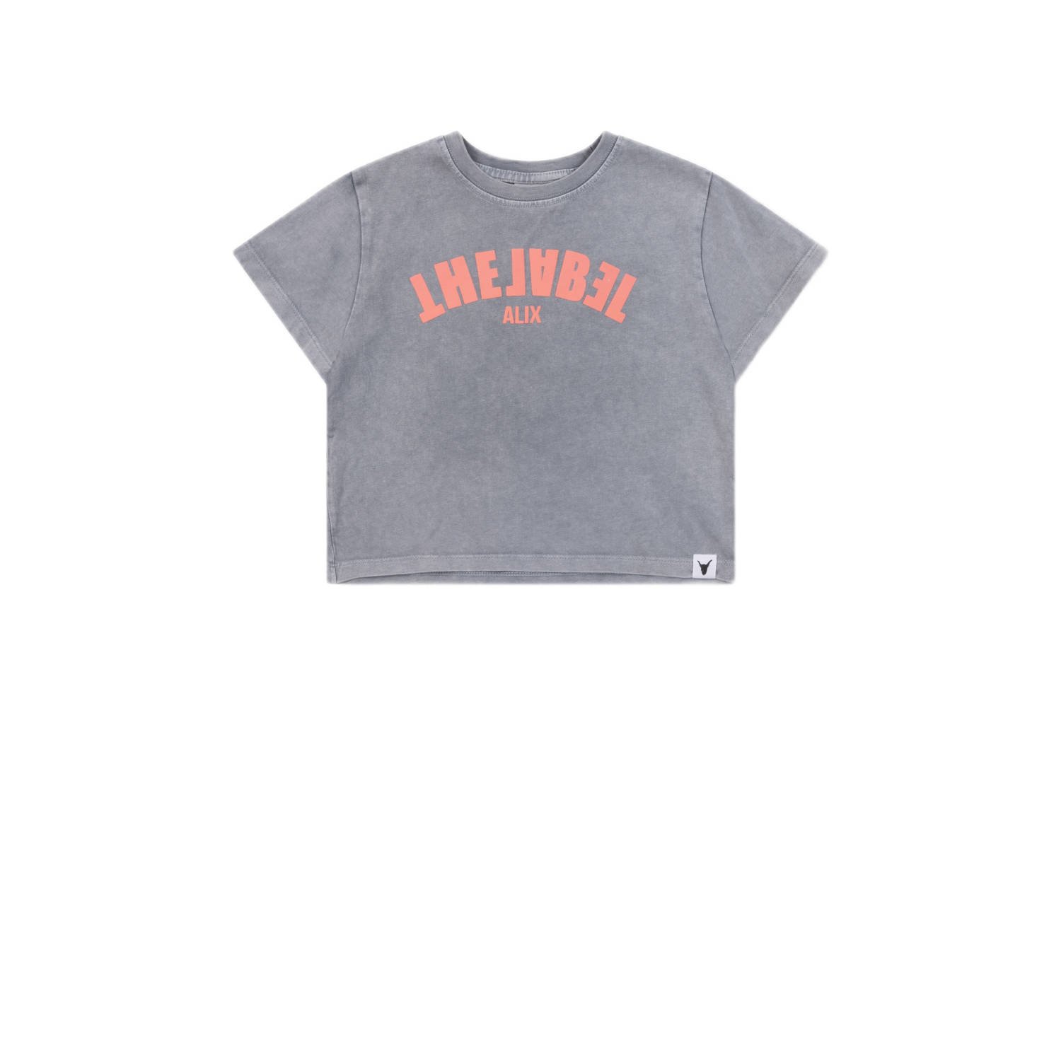 Alix The Label Kinderen Gebreide Geknipte T-shirt Gray Dames