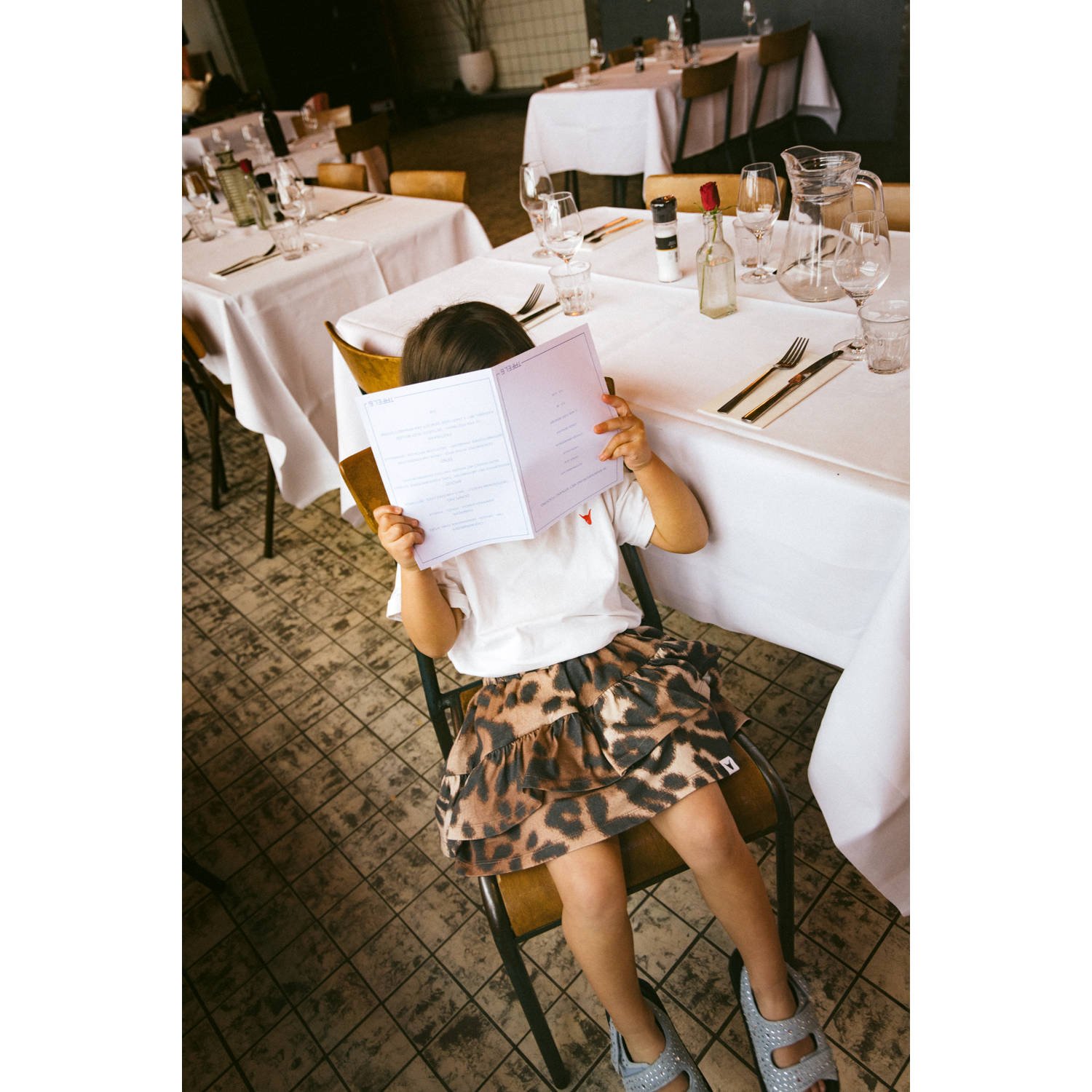 Alix the Label Alix Mini strokenrok bruin
