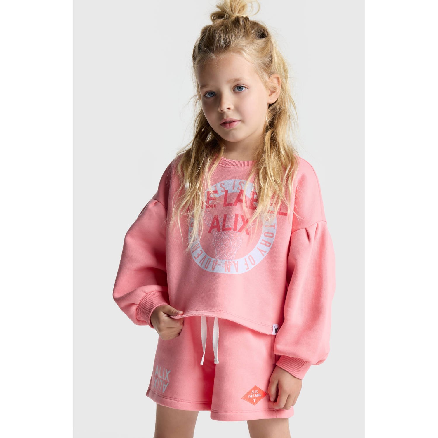 ALIX MINI Meisjes Truien & Vesten Raw Edge Sweater Lichtroze